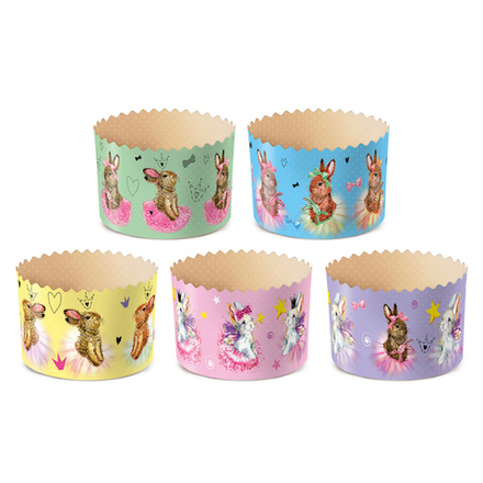 Форма бумажная для кулича Зайчики Д70хВ60 мм, 1 шт