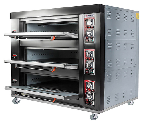 Печь хлебопекарная Miratek BK-39G + каменный под (3 яруса) + пароувлажнение