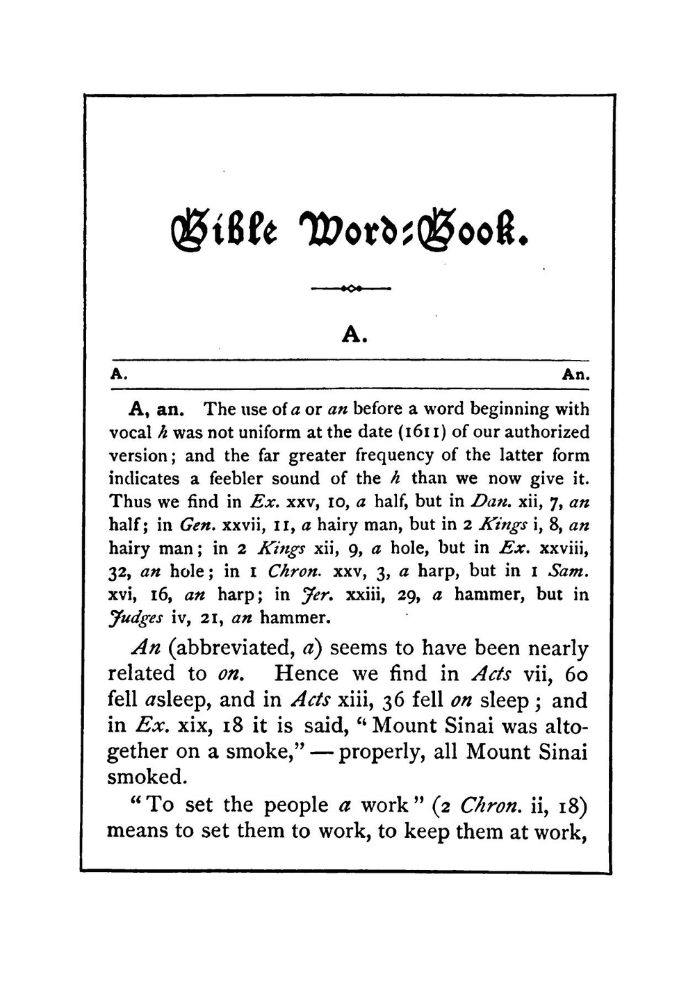 Bible Word-Book. A Glossary of Scripture Terms Which Have Changed Their Popular Meaning, Or Are No Longer in General Use | William Swinton