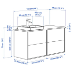 Тумба для ванной  - HAVBÄCK / ORRSJÖN/  HAVBАCK / ORRSJОN IKEA/ХАВБЕК / ОРРДЖЕН ИКЕА, 71х122 см, черный
