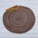 Салфетка на стол 38см плетеная «Круги» коричневый