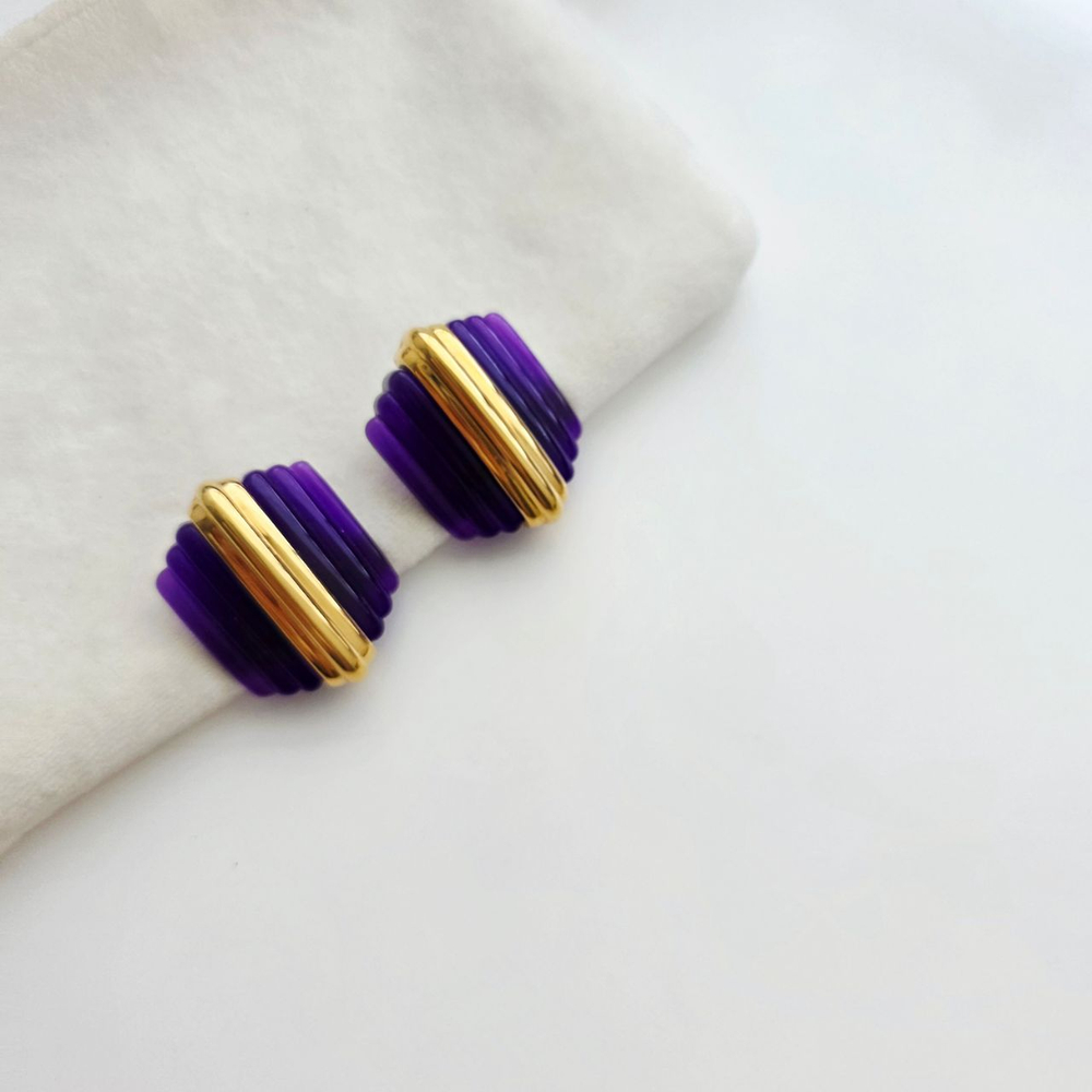 Серьги из сиреневого люцита