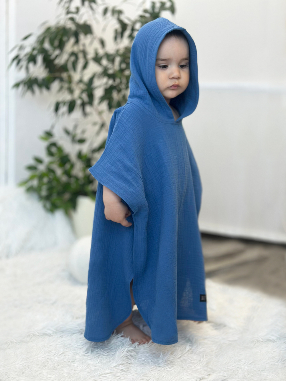 Туника с капюшоном RinaAmari Индиго, муслин