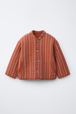 ZARA КУРТКА С ВЫШИВКОЙ, ЧЕРЕПИЧНЫЙ