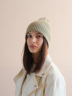 Шапка вязаная-резинка весенняя/осенняя хлопковая КЭП(Хакки)