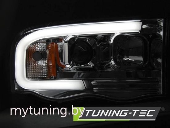Передние фары TUBE LIGHT CHROME для Dodge Ram 02-06