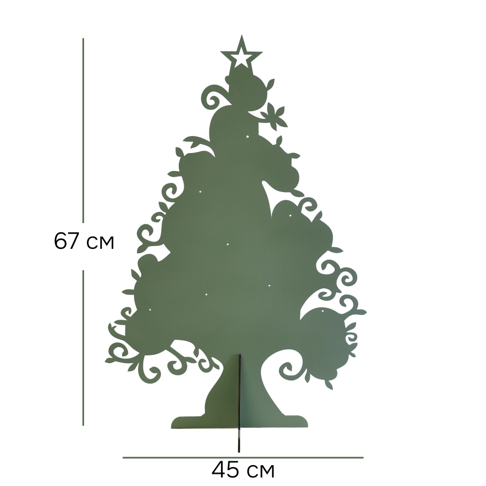 Елка настольная новогодняя, 45х24х67, из фанеры, эвкалипт, Dipriz