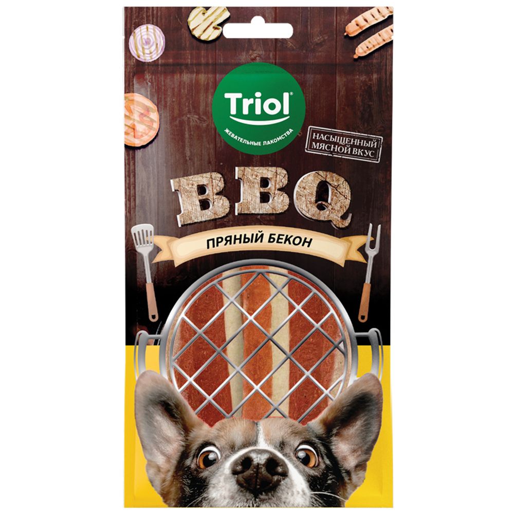 Лакомство для собак &quot;Пряный бекон&quot;, 66г, серия BBQ, Triol