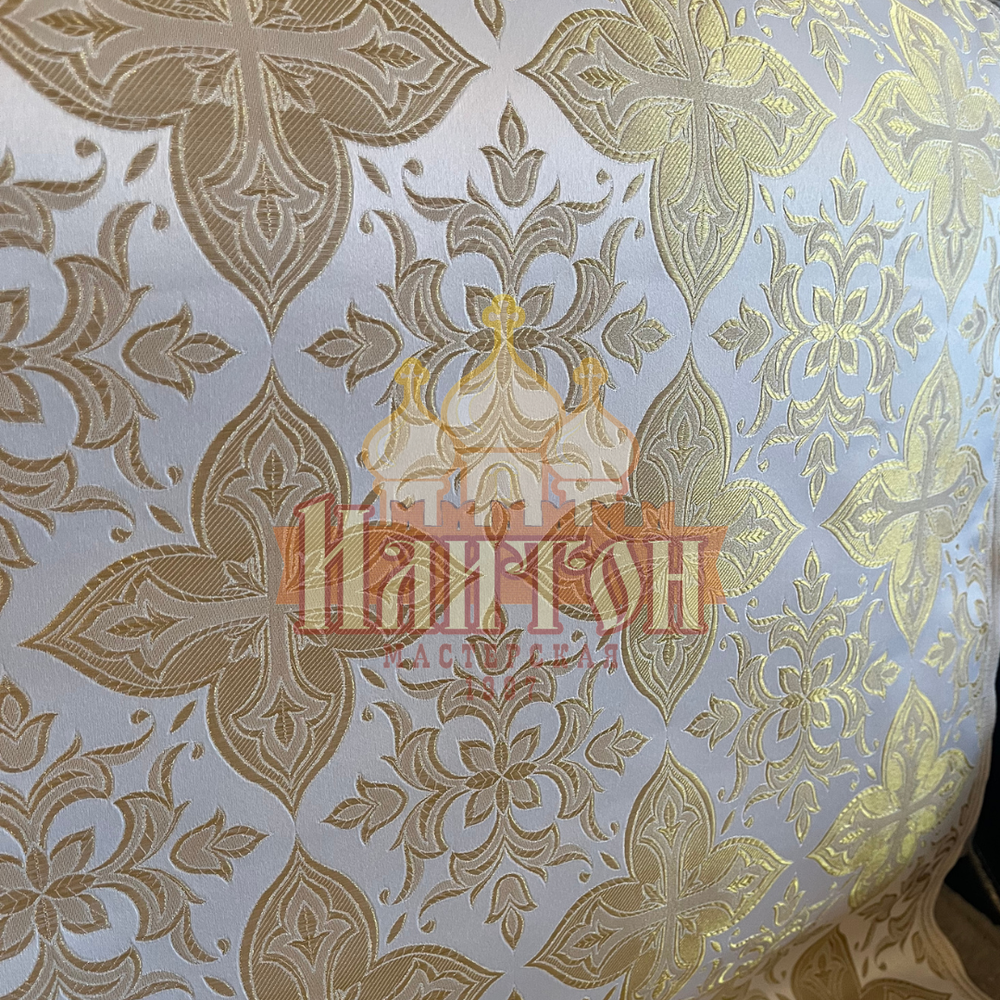 Парча "Вера" белая с золотом