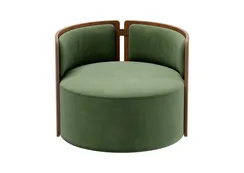 Кресло крутящееся Lagom 800 (зелено-голубой FiberGuard, орех)