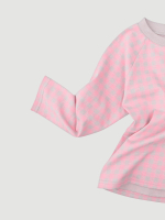 Лонгслив оверсайз Mjölk Клетка розовая