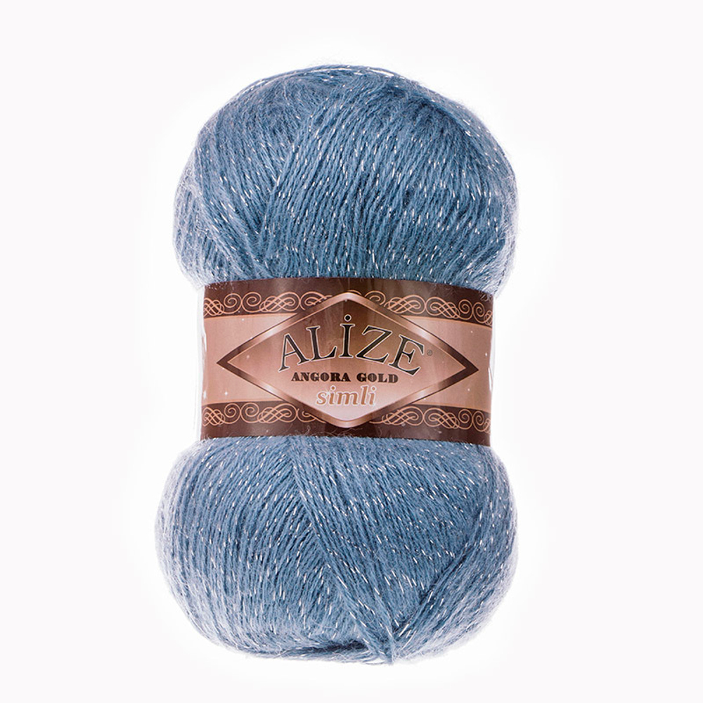 Пряжа Angora Gold Simli, 100 г, 500м, 20%шерcть,75%акрил,5% металлик (цена за 1 шт)