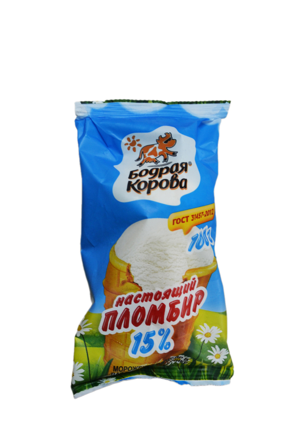 Мороженое пломбир Бодрая Корова Настоящий пломбир 100г