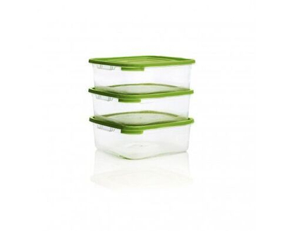 Контейнеры для хранения продуктов Полимербыт Каскад Квадро для СВЧ пластик 3шт. по 0.7л / аксессуары для кухни (комплект из 4 шт)