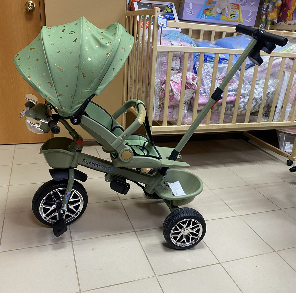 Детский трехколесный велосипед "Farfello pl-06" цвет зеленый, для детей с 9 месяцев до 5 лет