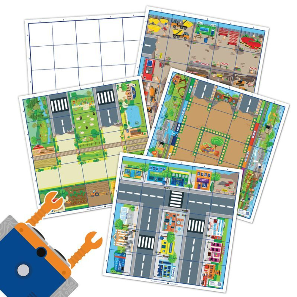 Комплект тематических полей Городские истории с роботом Ботли, 5 элементов
