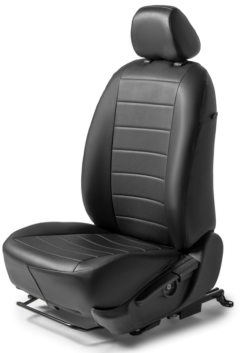 Авточехлы Rival Строчка (зад. спинка 40/60) для сидений Toyota Camry XV50 2011-2018, эко-кожа, черные, SC.5706.1