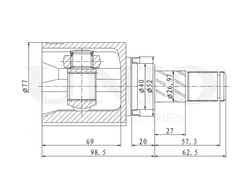ШРУС внутренний левый UNIO CVJ-30093