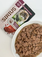 Sirius STERILE Влажный корм для стерилизованных кошек Говядина с клюквой, 85 гр.