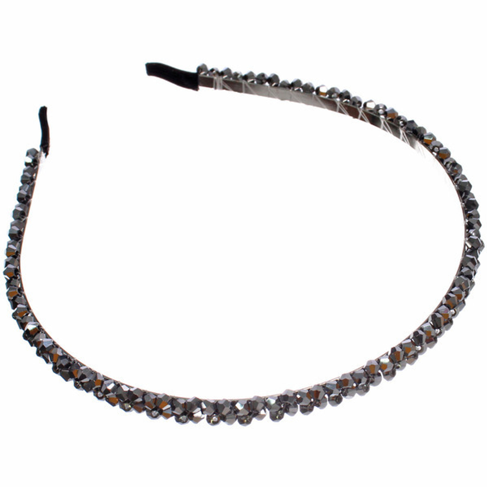 Ободок металлический с бисером «КОЛЛИНА», энтари, микс 4 цвета, 0,5см (блистер Кокетка и пакет с подвесом)