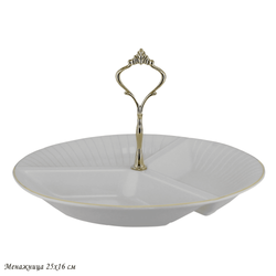 Lenardi 102-057 Менажница 25х16см MARZIPAN GREY в под.уп.(х12)Фарфор