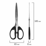 Ножницы BRAUBERG "Classic", 185 мм, чёрные, классической формы, 2-х сторонняя заточка, 230934