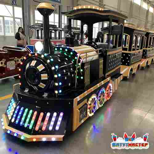 Безрельсовый паровозик «Сияющий путь» 4 вагона, 17 мест, с подсветкой
