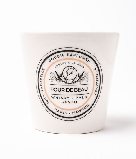 Виски - Пало Санто, свеча в фарфоре, Pour de Beau