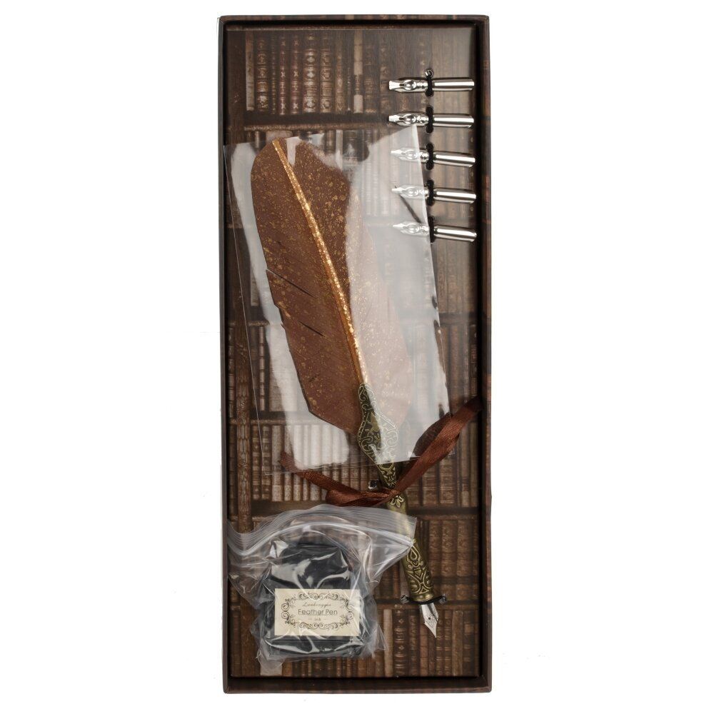 GAEM Набор подарочный: ручка перьевая, 5 наконечников, чернильница, L28 W11,5 H3,5 см