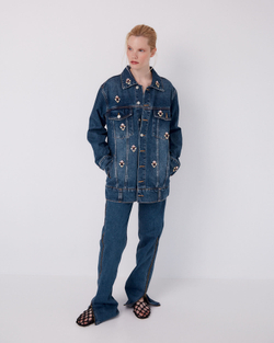 Джинсы на молнии синий