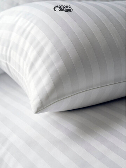Подушка лебяжий пух Отельная (сатин страйп 100% хлопок)