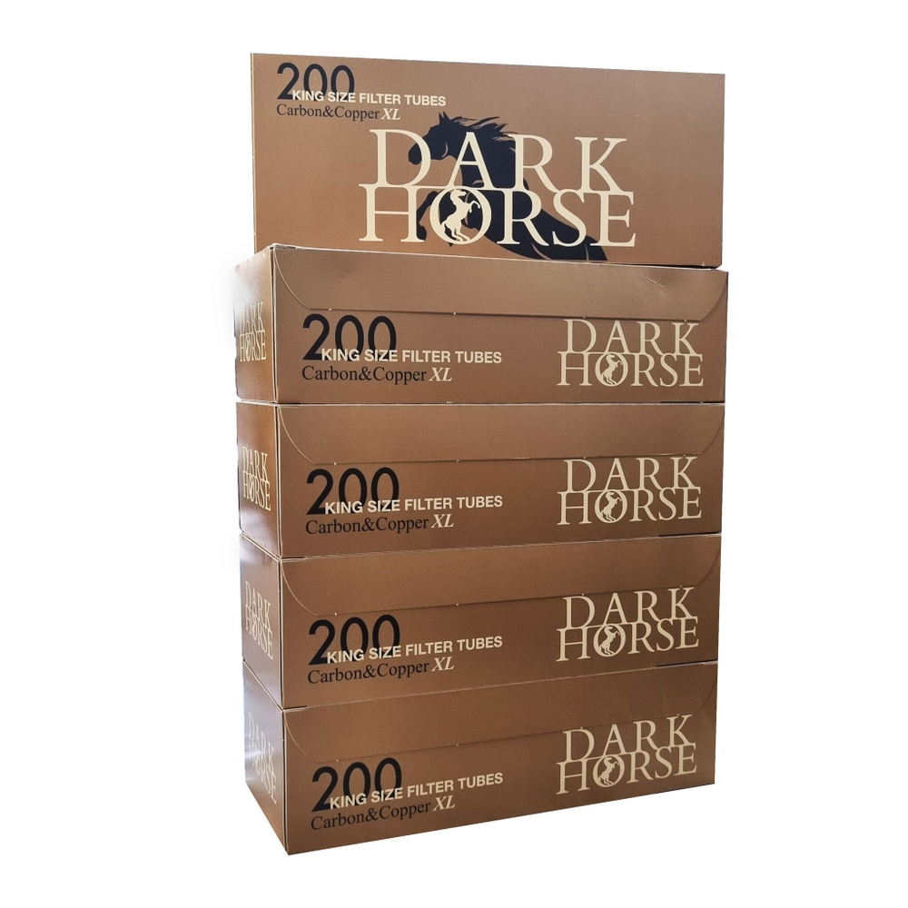 Комплект гильзы для сигарет "Dark Horse" Extra Long Carbon Copper 24mm 5x200шт.