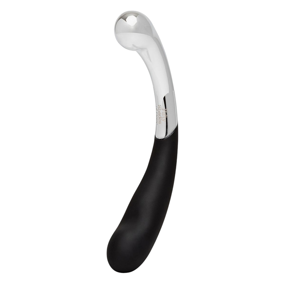 Двусторонний фаллоимитатор 22см металл + силикон Fifty Shades of Grey Sweet Pressure Dark Steel and Silicone Double-Ended Dildo