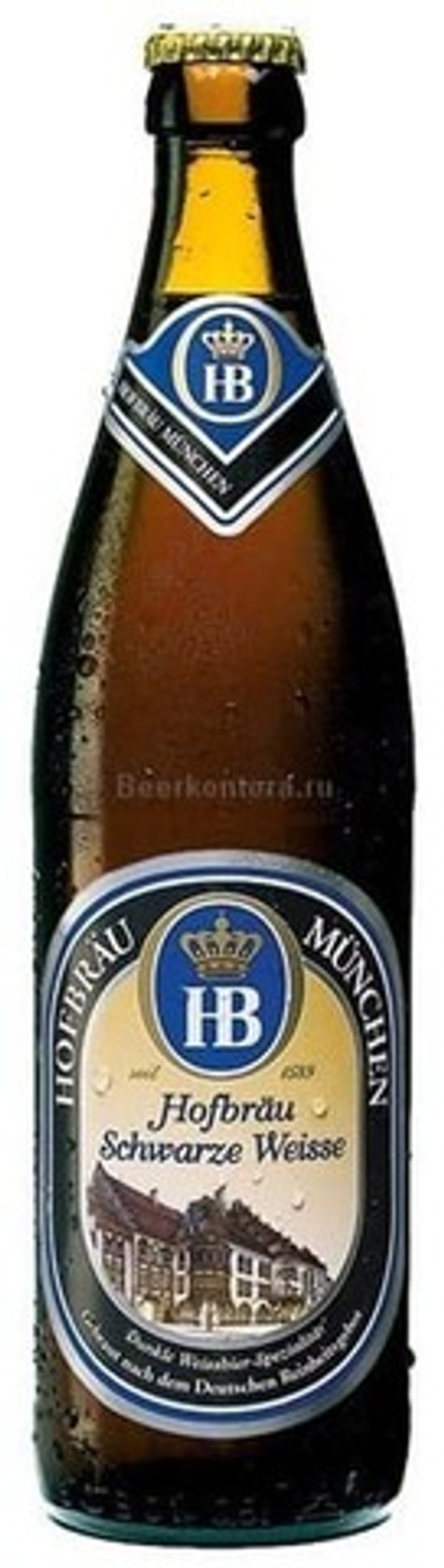 Пиво Хофброй пшеничное, темное / Hofbrau Schwarze Weisse 0.5 - стекло