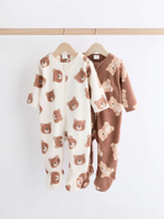 Комбинезон флисовый для малышей Next K79-525, 2 шт., Молочный, Коричневый