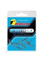 Карабин с вертлюгом для рыбалки SY-3033 №06 2 упк. по 8 шт.