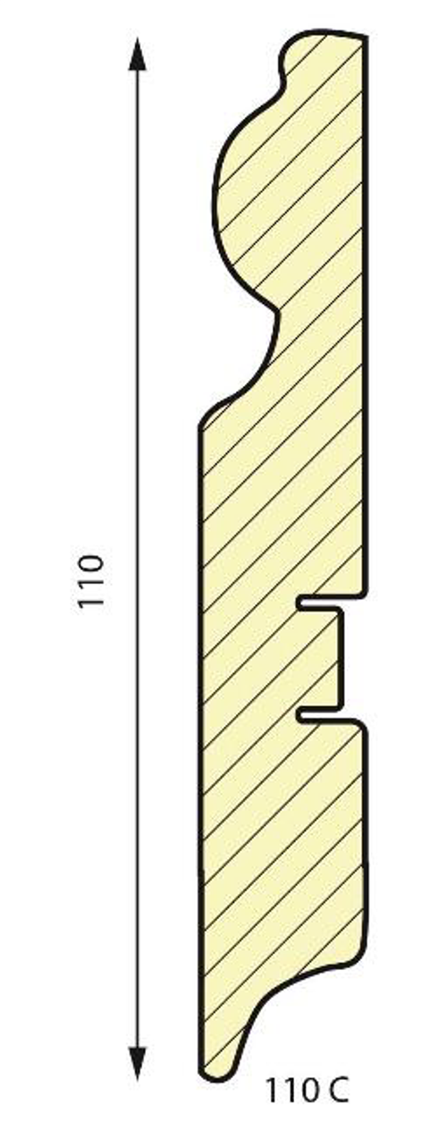 Плинтус МДФ Aberhof Art 1101 под покраску 16x110х2400 мм