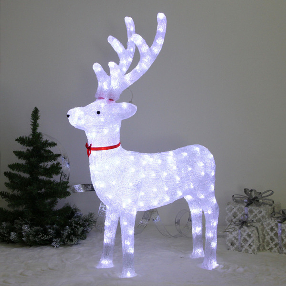 Фигура светодиодная «Северный олень» 67*24*100 см, 150 ламп LED, авторежим, 220V, Белый