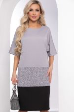 Платье "Кайла" (серо-черное) П8389 LT Collection
