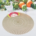 Салфетка плетеная 38см «Кружева» золото