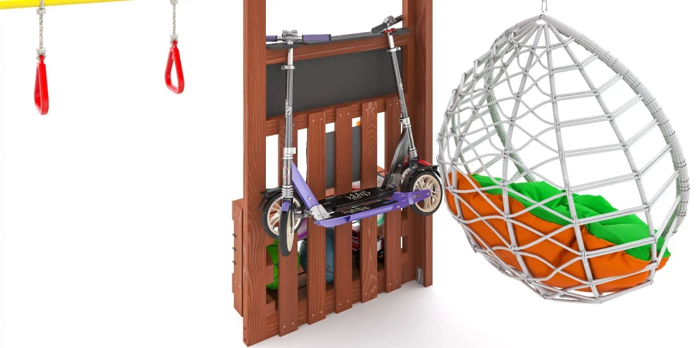 Детская площадка Савушка КУБ-1 (Махагон) с подушками и коконом