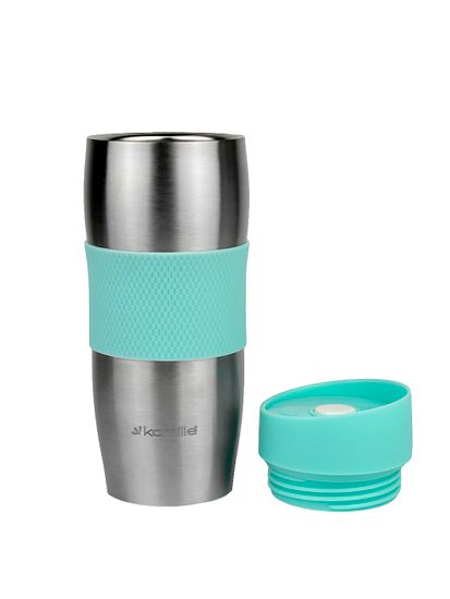 Термокружка 380 мл. из нержавеющей стали Kamille KM-2053R с TPR-вставкой