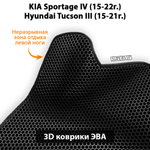 Автомобильные коврики ЭВА для KIA Sportage IV (15-22г.), Hyundai Tucson III (15-21г.)