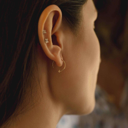 серьги (пара) «волна» из желтого золота