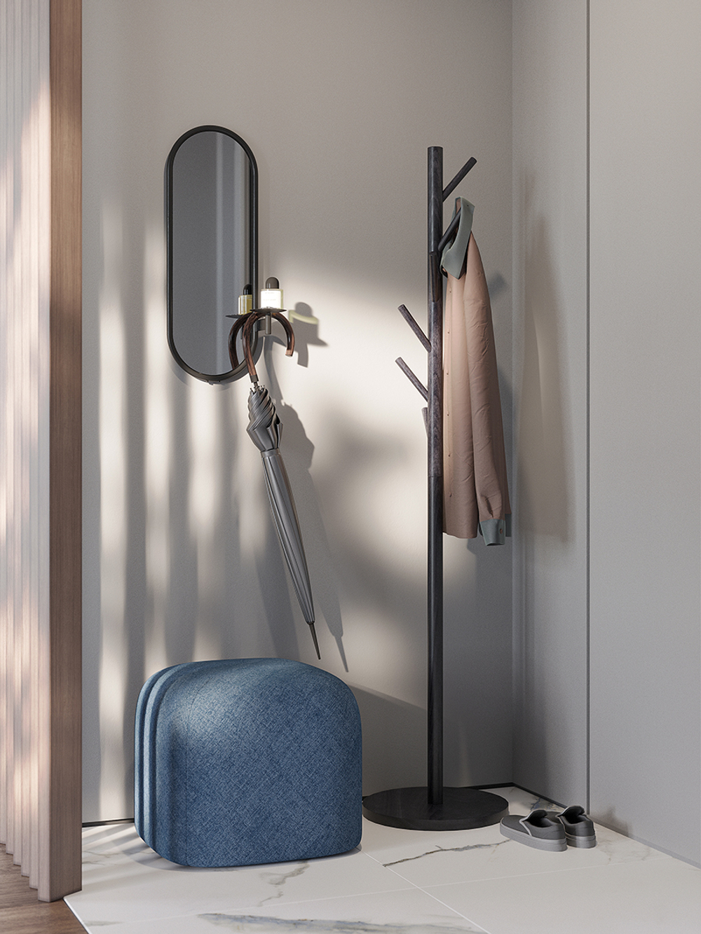 Вешалка напольная Bergenson Bjorn Forsty, 173 см, черная