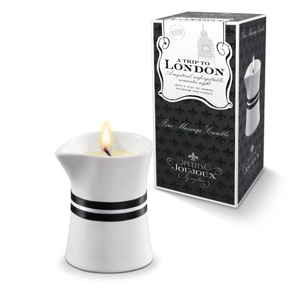 46725 / Petits Joujoux London Аромат–Ревень, амбра, черная смор, массажное масло в виде свечи.120гр.