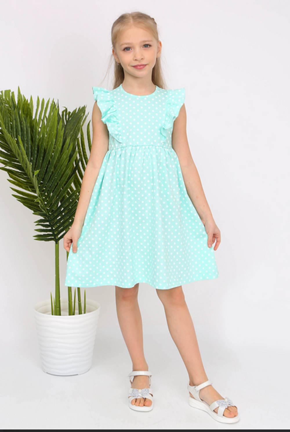 Платье "Кружок-16" р-р 110, мятный (Ивашка)