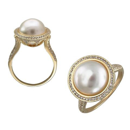 Кольцо с бриллиантами  из желтого золота JA-K-636851-1