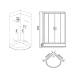 Душевая кабина Grossman Cosmo GR142 (120x120x215) дверь раздвижная,5 мест