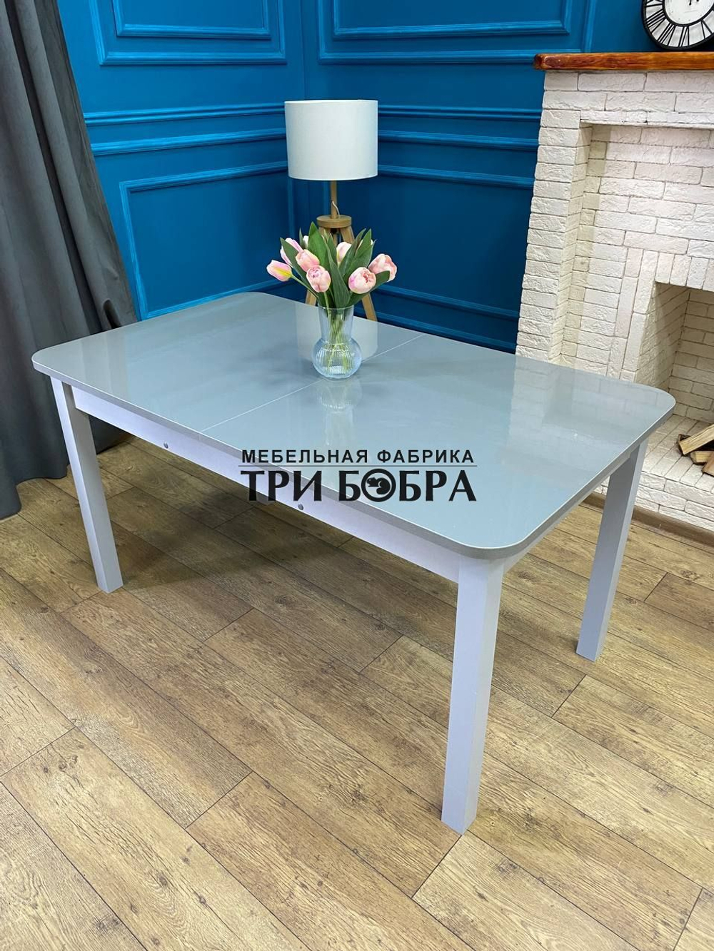 Большой кухонный стол "Макси", металлик